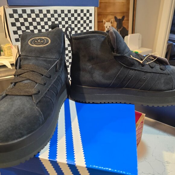 adidas Campus 00s Winter Mid Black Suede Boots Shoes Mens Sz 10 JR3737 NEW - Picture 6 of 16